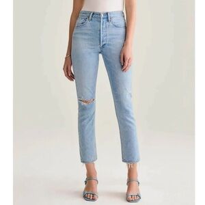 Agolde Shatter Riley High Rise Straight Crop Jeans Sz. 26